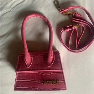 Leather pink bag , blogger favorite.
